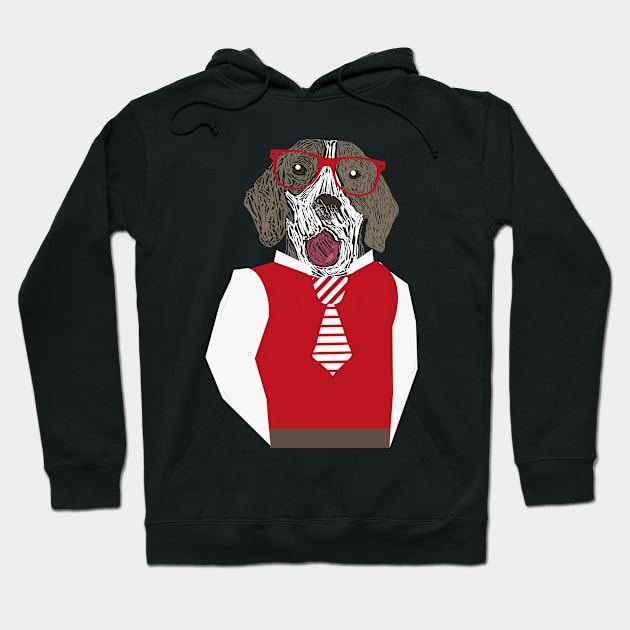 Hipster Dog Hoodie by Mako Design 